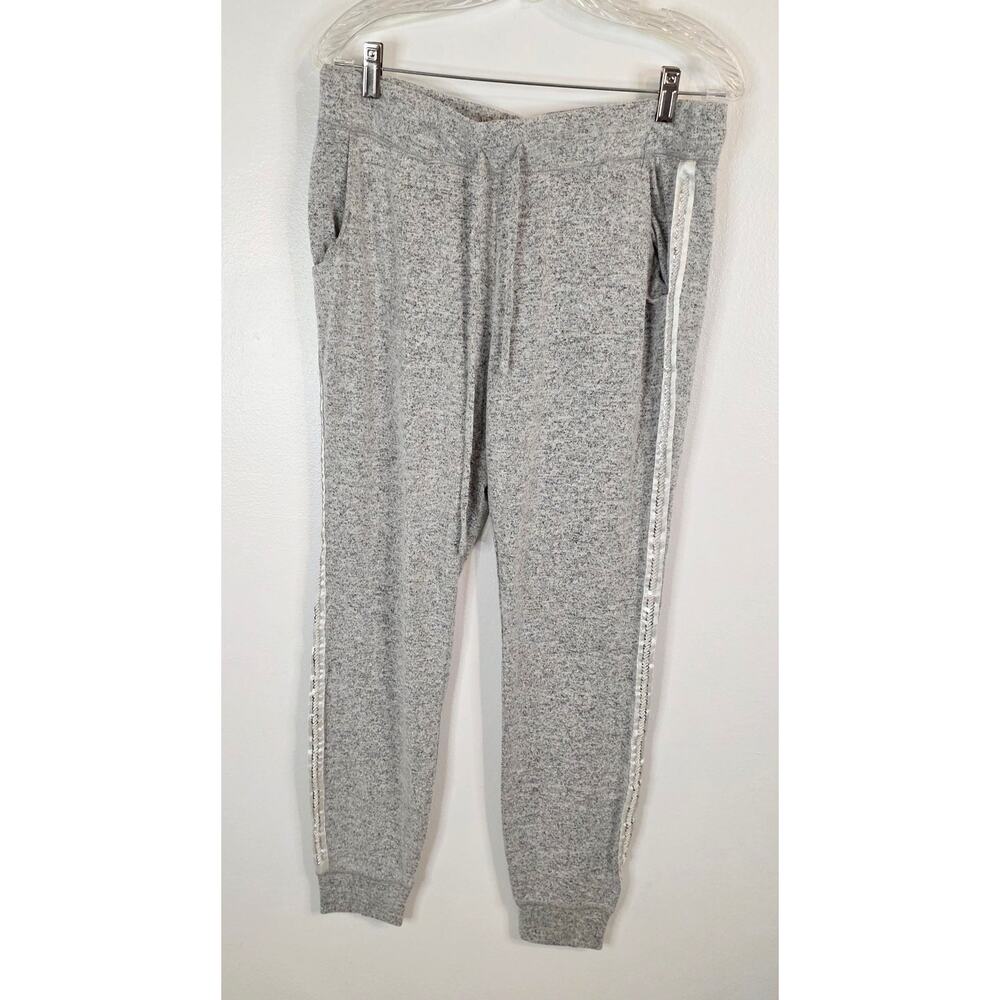 Soho New York & Company STREET Joggers Women's Size M Gray Sequin Sides